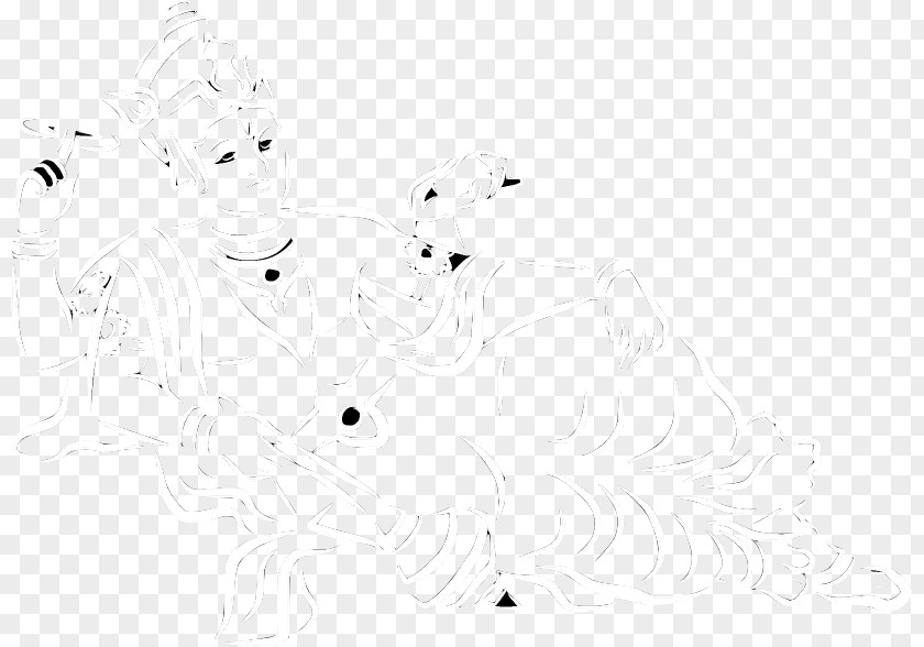 Godavari Maha Pushkaram Carnivora Line Art White Character Sketch PNG