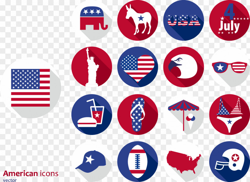 Hand-painted Pattern Element Vector United States Photography Icon PNG
