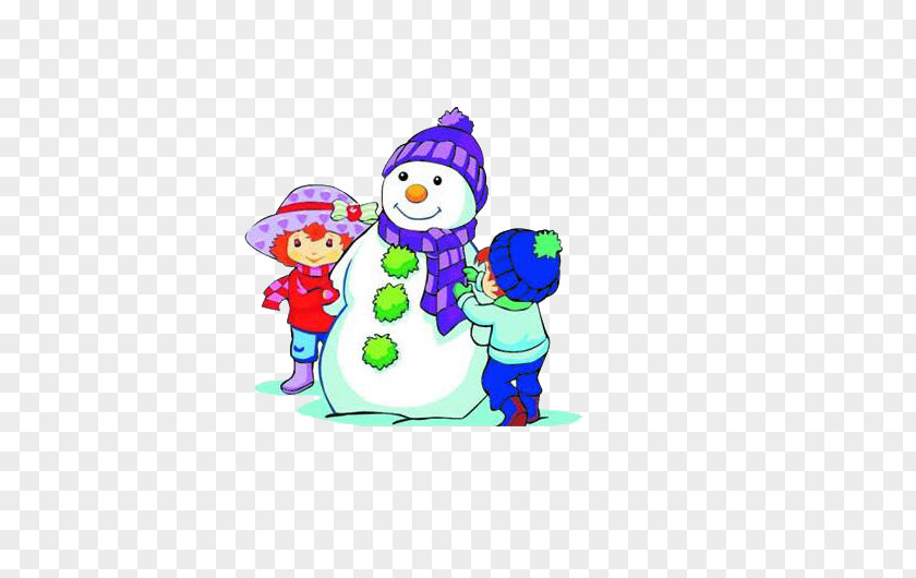 Happy Winter Child Snowman Cartoon Heap PNG