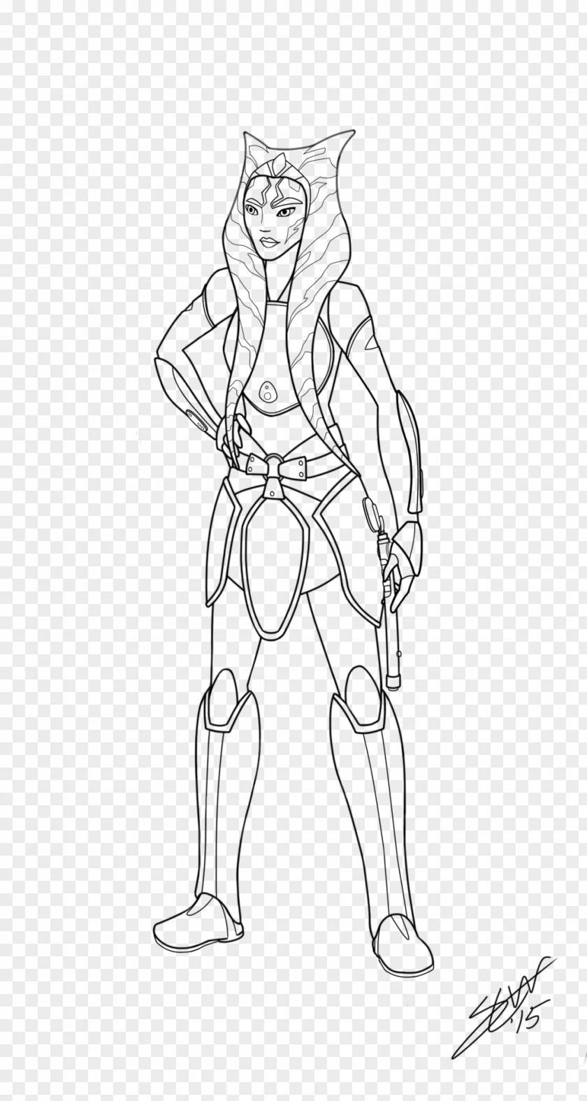 Ahsoka Palpatine Tano Drawing Line Art Sketch PNG