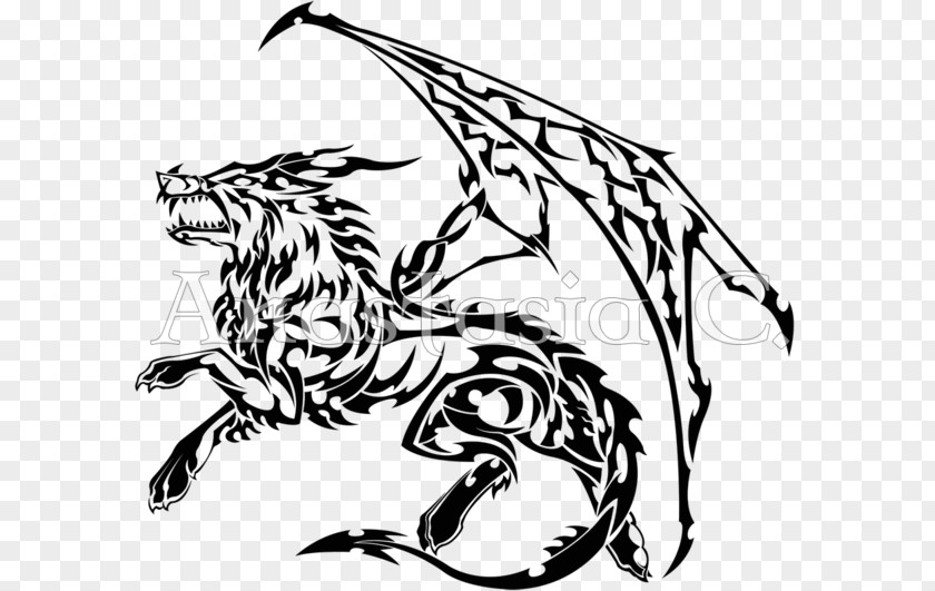 Tiger Line Art Dragon Clip PNG