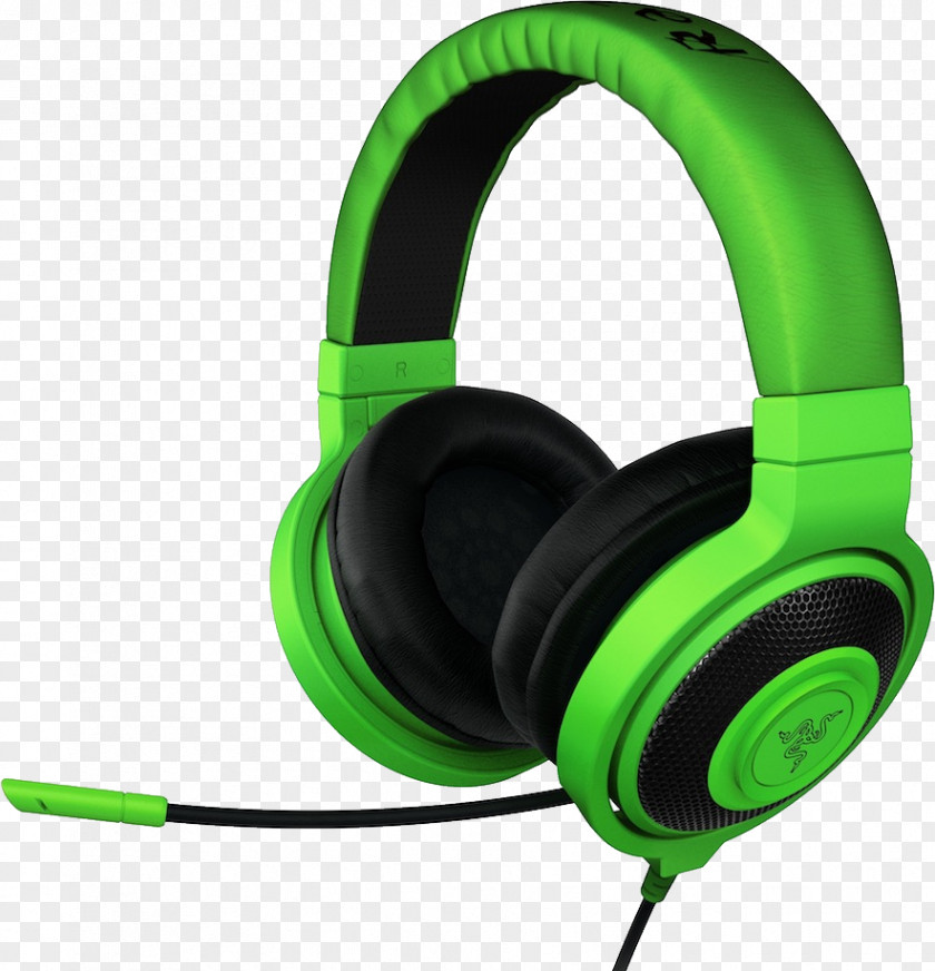 Green Headphones Image Microphone Razer Inc. Headset PNG