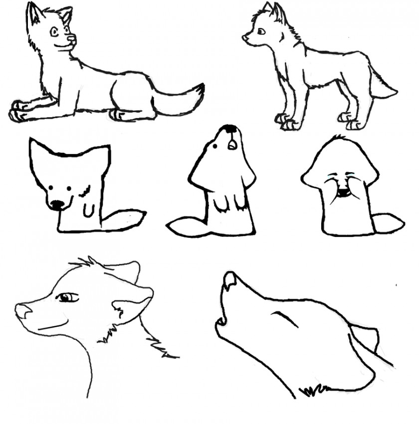Easy Wolf Drawings Gray Pikachu Drawing Cuteness Sketch PNG