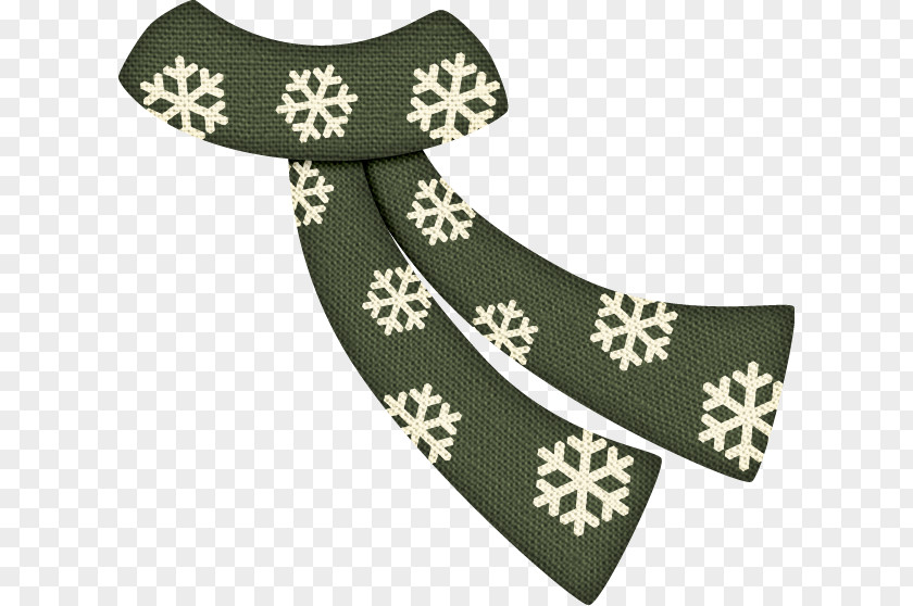 Green Snowflake Print Scarf PNG
