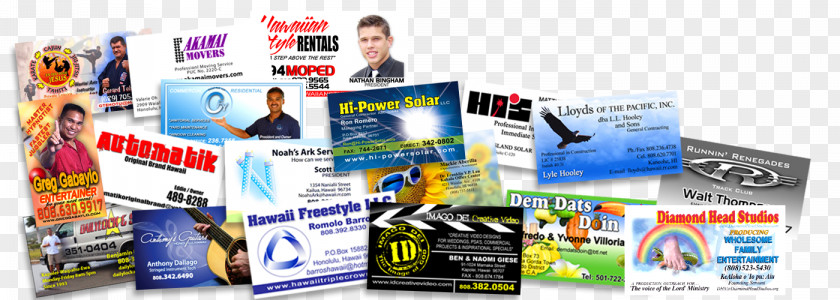 Professional Business Card Design Display Advertising Graphic Hawaii Marketing PNG
