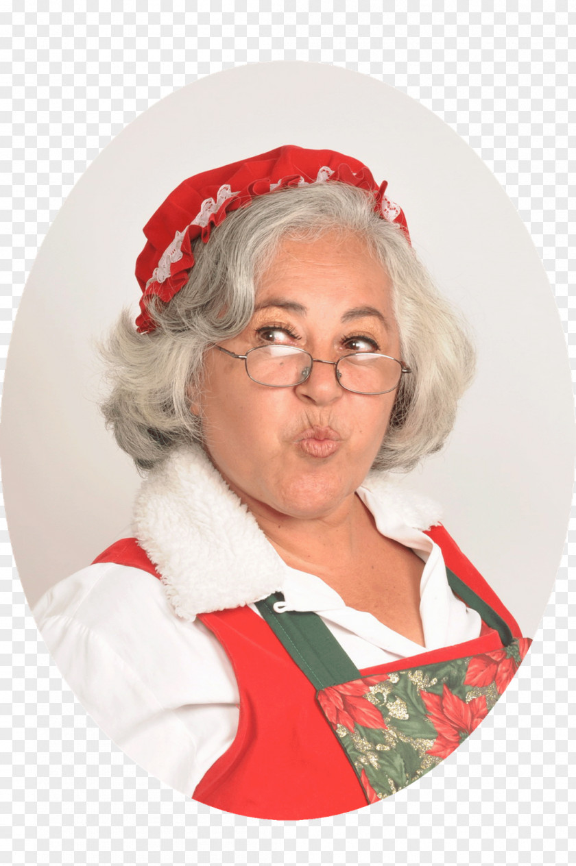 Santa Claus Mrs. Christmas Ornament Portrait Hat PNG