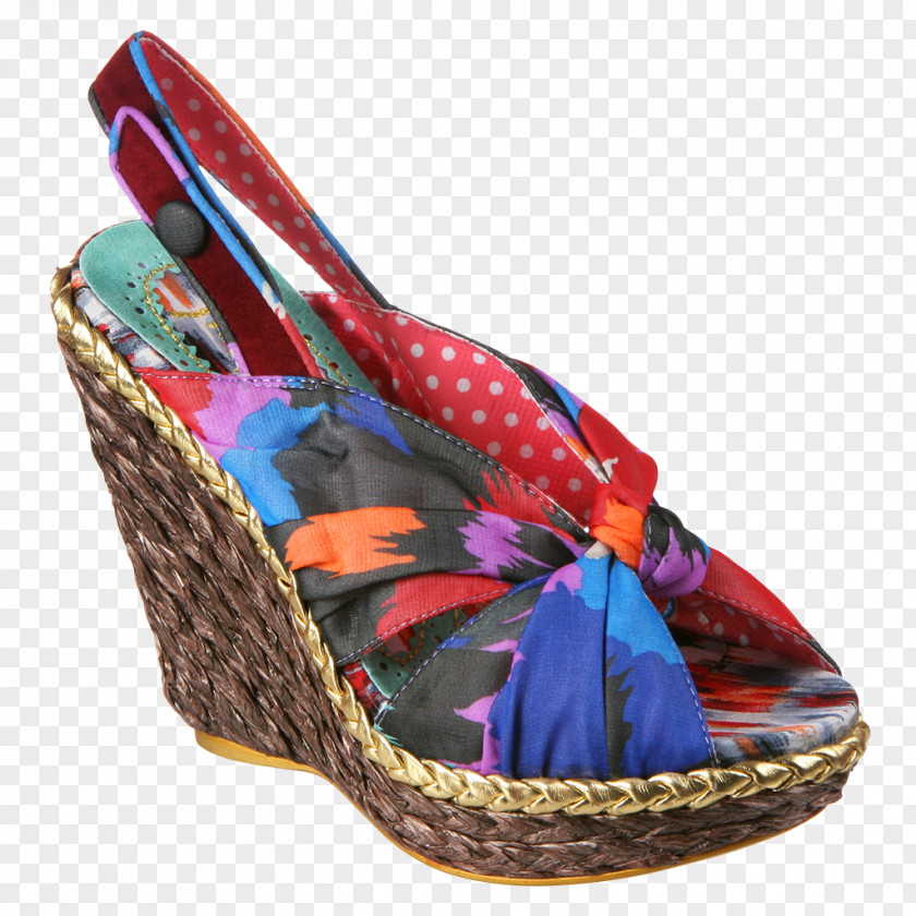 Irregular Pattern High-heeled Shoe Wedge Sandal Footwear PNG