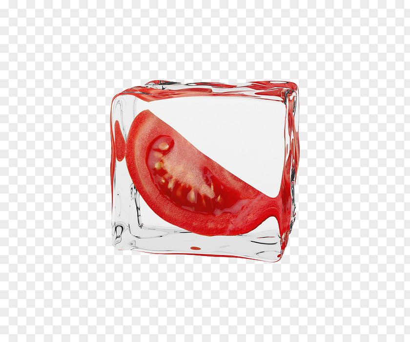 Ice In The Tomato Slices Cherry Cube Computer Wallpaper PNG