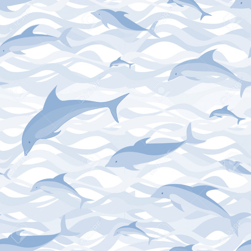 Sea Shark Dolphin Fish Pattern PNG