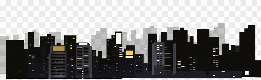 Vector Night Sky City Building Euclidean PNG