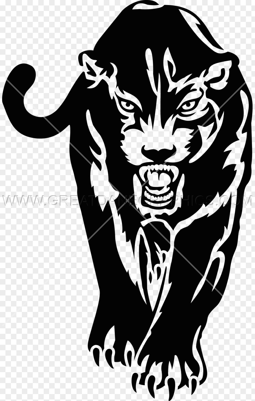 Black Panther Jaguar Stencil Clip Art PNG