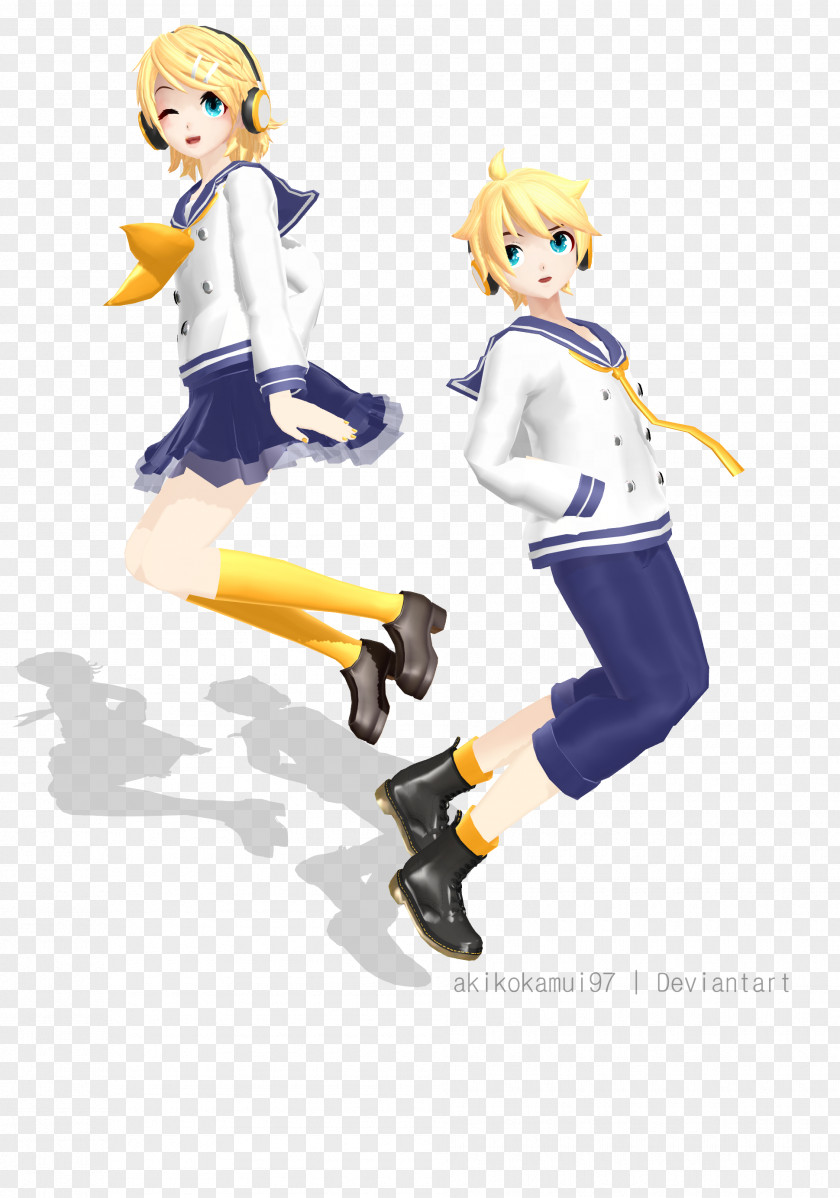 Hatsune Miku Connecting Kagamine Rin/Len MikuMikuDance PNG