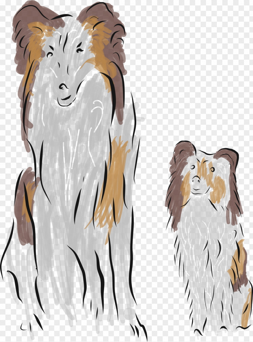 Drawing Australian Shepherd Dog And Cat PNG