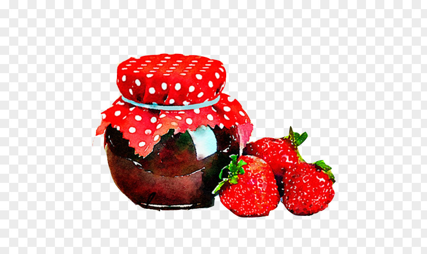 Strawberry Hand Painting Material Picture Marmalade Fragaria Food Pastry Ingredient PNG