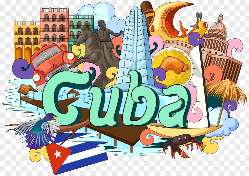 Cuba Architecture Landmarks Painted English Cuban Cuisine Royalty-free Illustration PNG