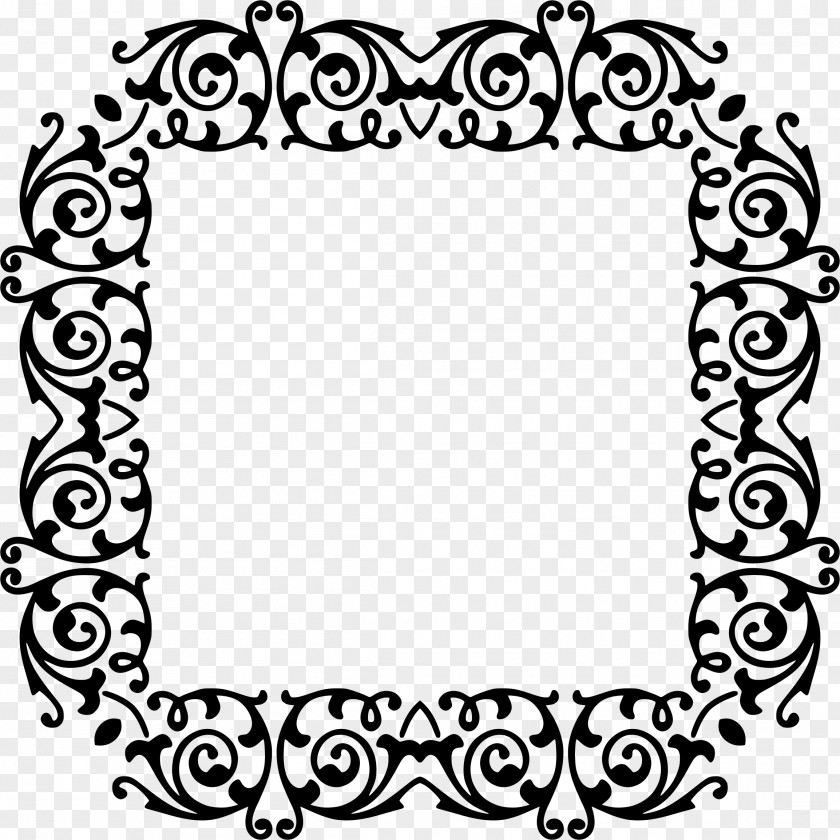 Decorative Border Black And White Picture Frames Clip Art PNG