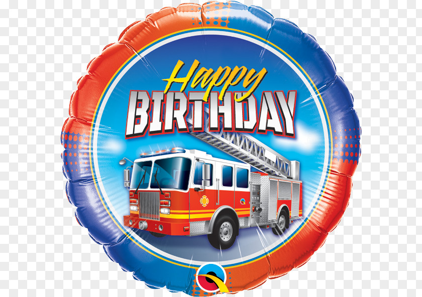 Fire Party Mylar Balloon Birthday Engine PNG
