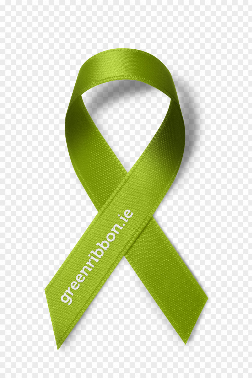 Green Ribbon Banner Mental Health Awareness PNG