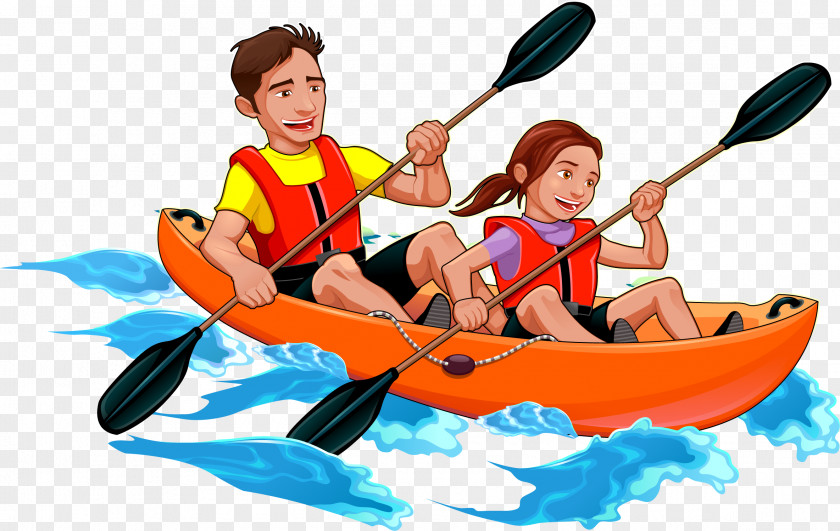 Vector Double Boat Kayak Canoe Father Illustration PNG