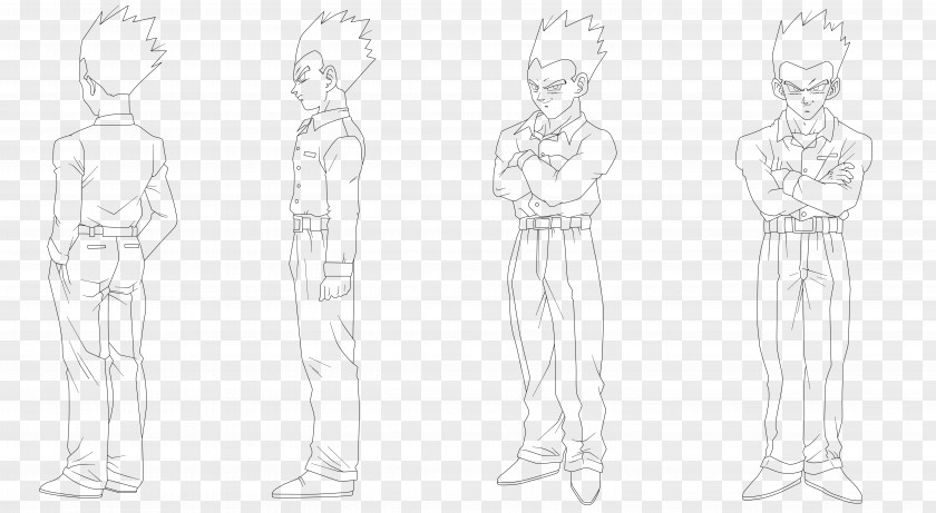 Android18 Gohan Line Art Trunks Sketch PNG