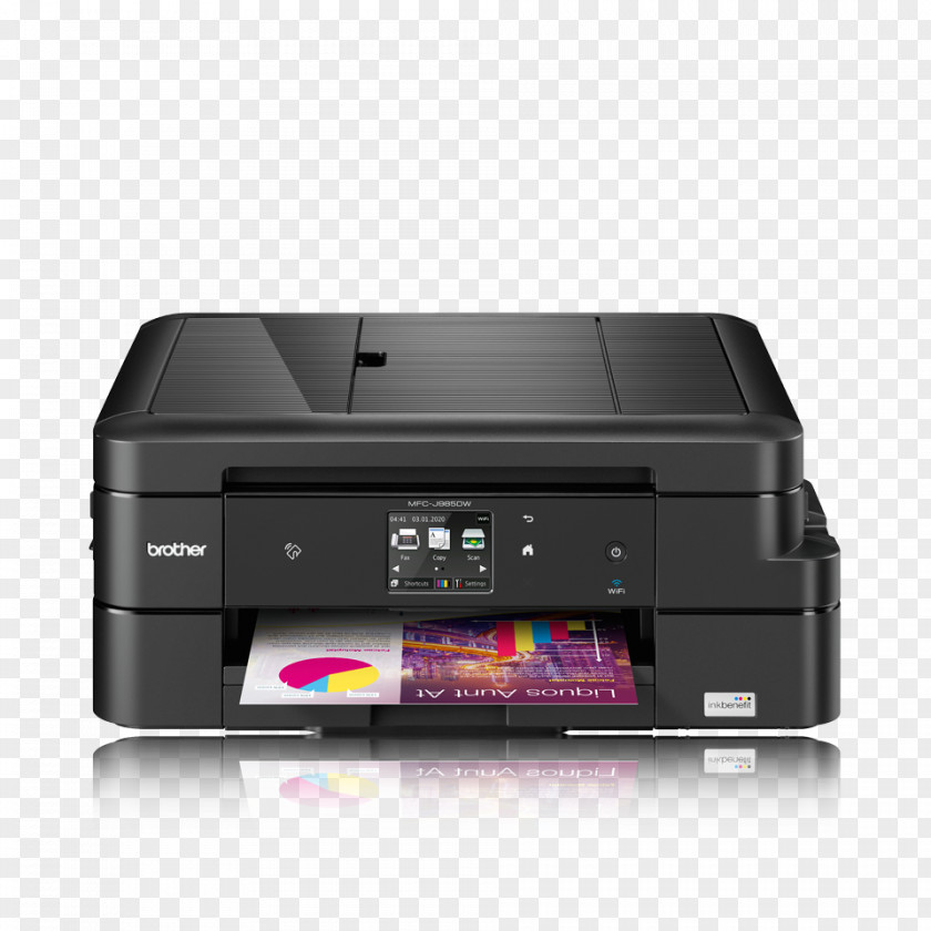 Printer Multi-function Inkjet Printing Brother Industries MFC-J985 PNG