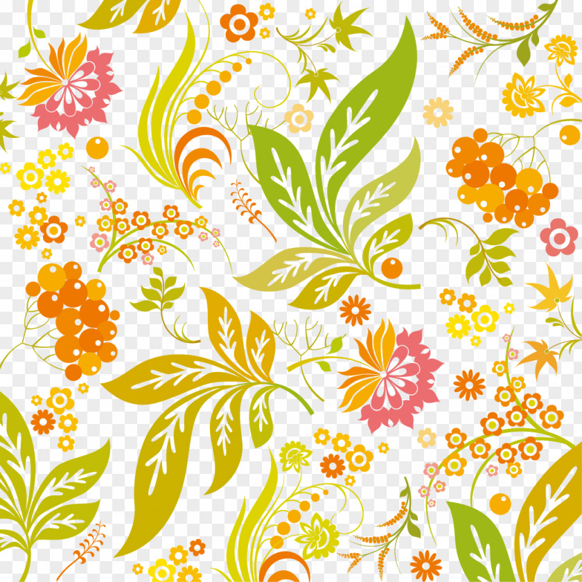 Vector Green Flowers Fashion Software Design Pattern PNG