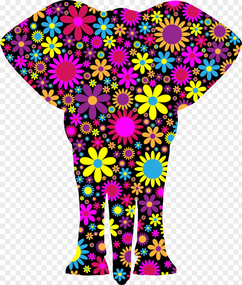 Elephant Art Pattern PNG