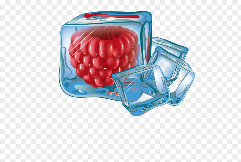 Iced Raspberry Stock Photography Ice Cube Illustration PNG
