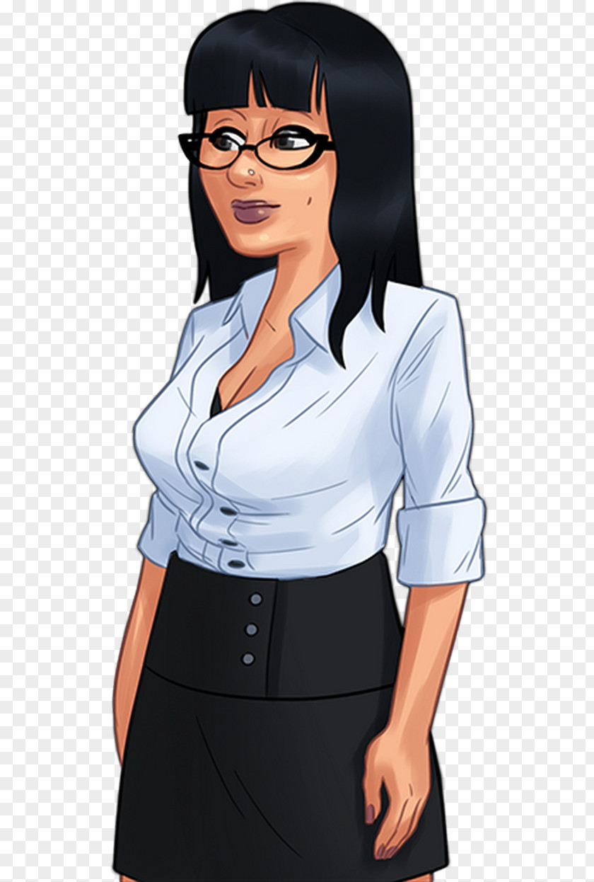 Librarian Library Character Black Hair Brown PNG