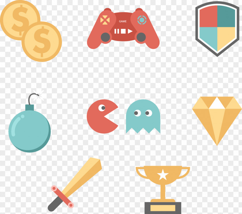 Vector Hand-drawn Cartoon Game Clip Art PNG