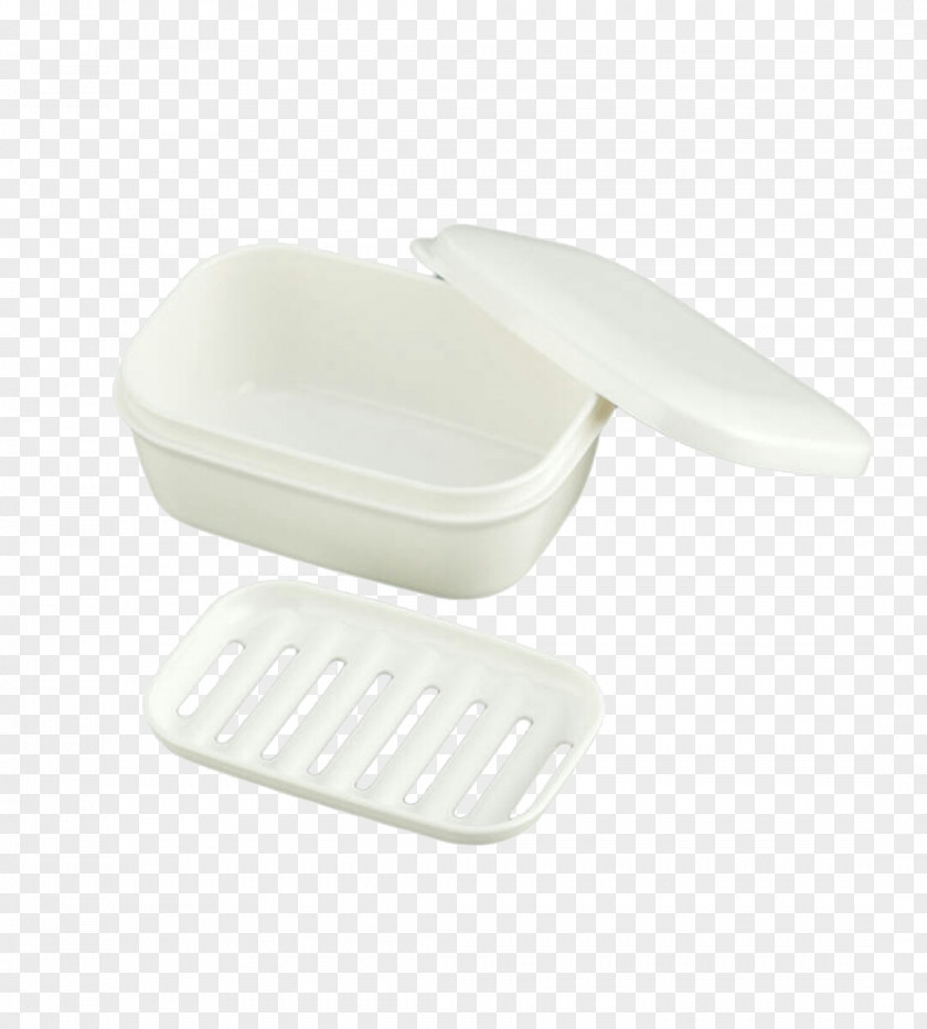 Open The White Soap Dish With A Lid Box Plastic PNG