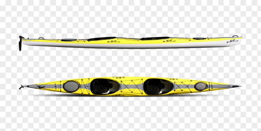 Yellow Stripes Kayak Fishing Sit-on-top Boat Surf Ski PNG