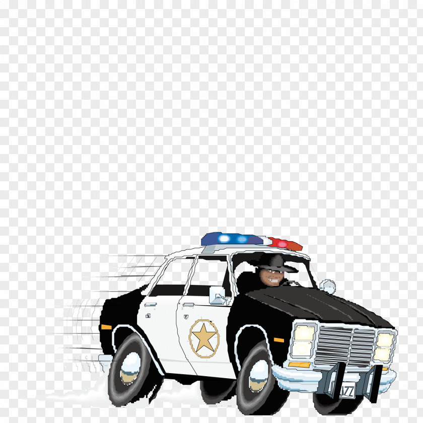 Driving A Police Car Officer PNG
