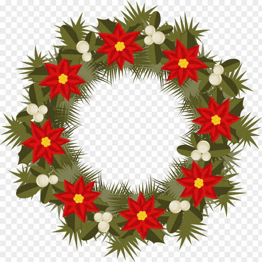 Wreath Santa Claus Christmas PNG