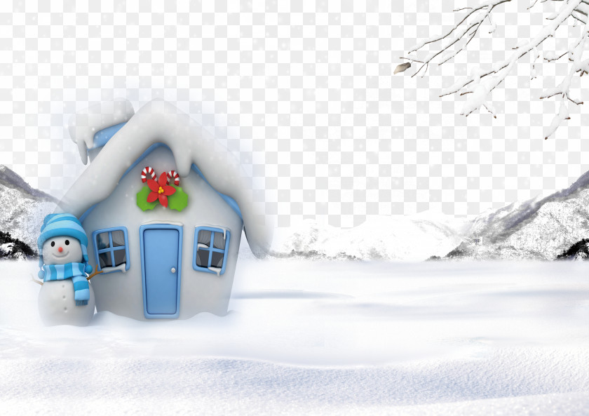 Children Painting Snow House Snowman Christmas Snowflake PNG