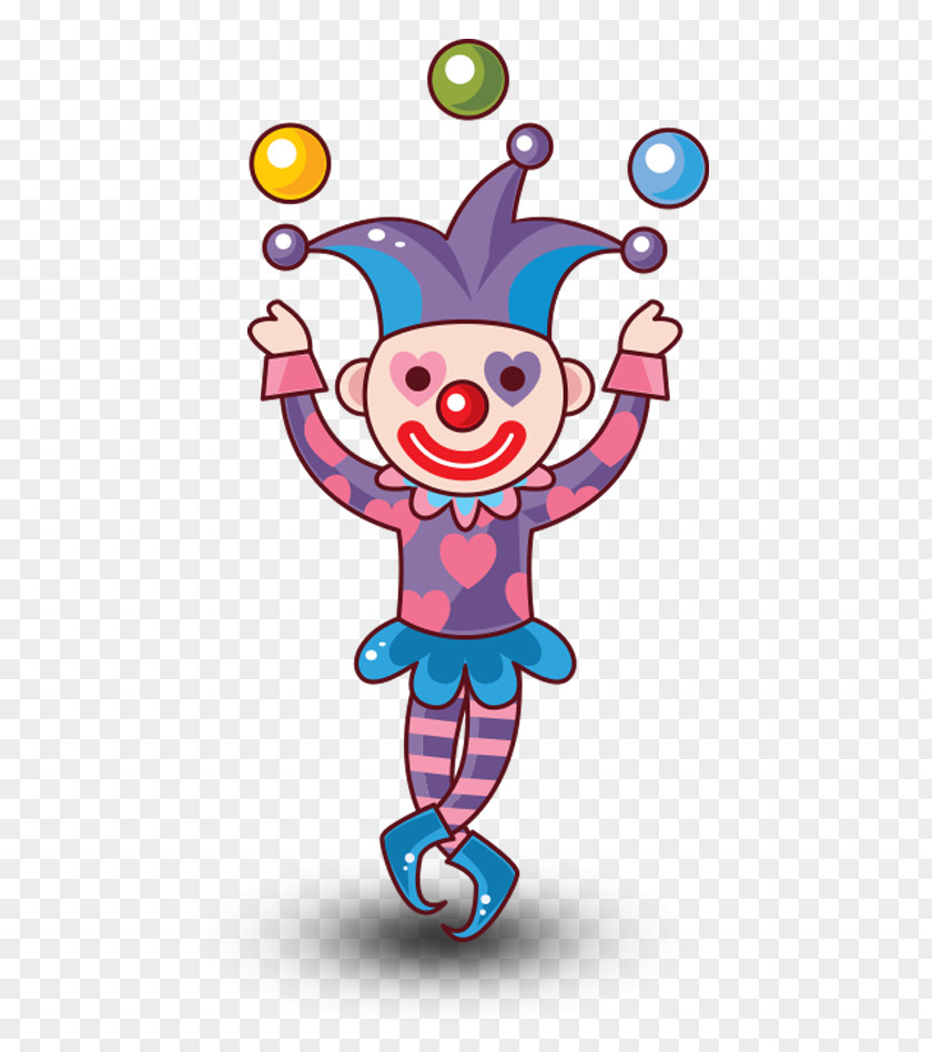 Throw The Ball Clown Circus Cartoon Drawing PNG