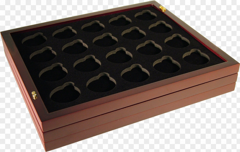 Wooden Tray Box Coin Collecting Paper Display Case PNG