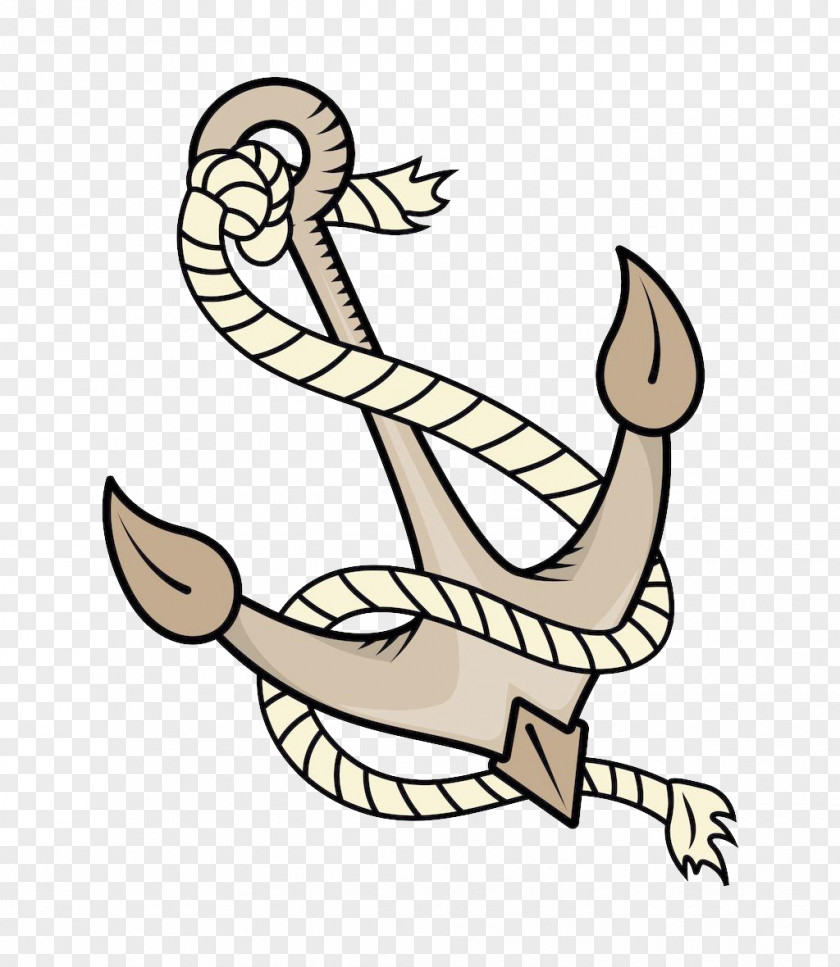 Hand-painted Hooks And Ropes Anchor Rope Cartoon Clip Art PNG