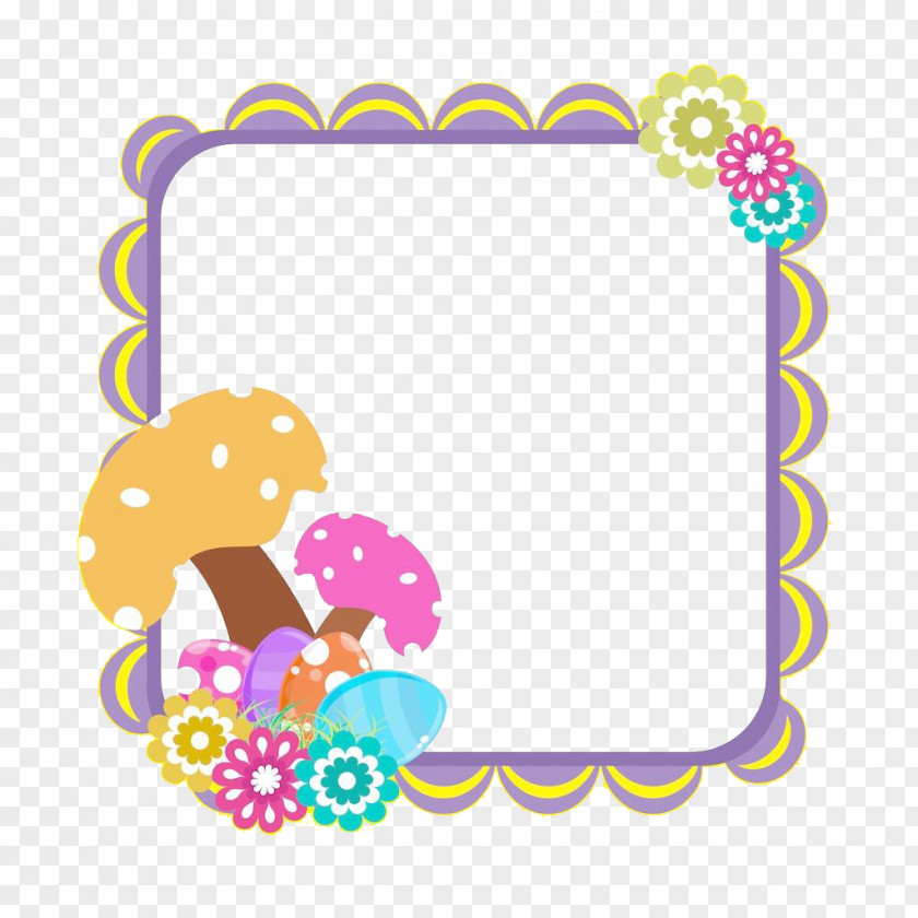 Colorful Cute Style Easter Border Pattern Purple Area Clip Art PNG