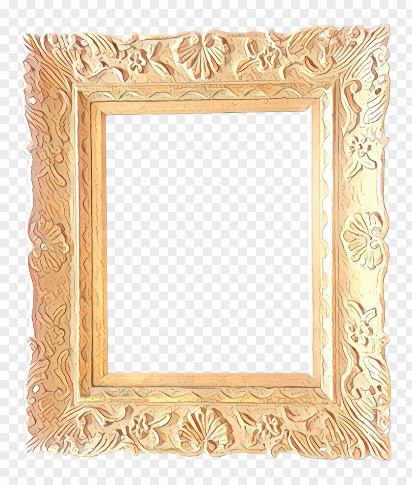 Beige Mirror Picture Frame PNG