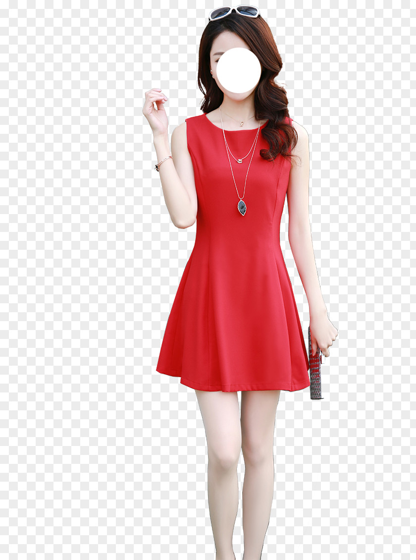 Red Women Free Download Dress Collar Clothing Skirt PNG