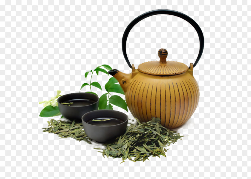 Tea Set Green Oolong White Black PNG