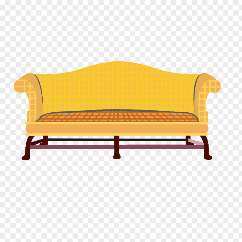 Large Hand-painted Pattern Sofa Couch Clip Art PNG