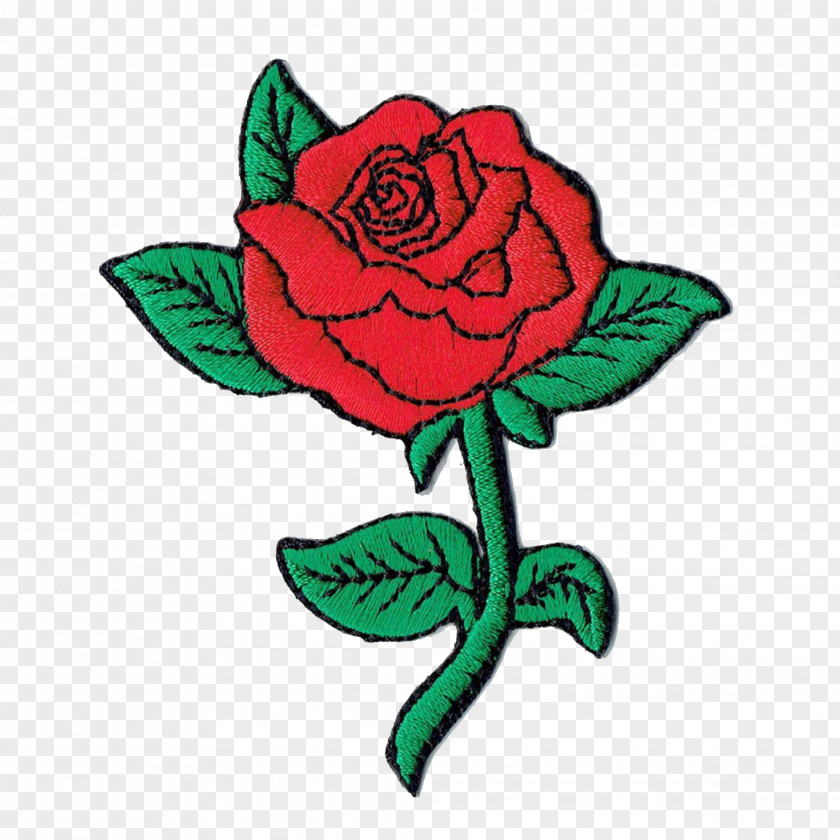 Rose Clip Art Embroidered Patch Image PNG
