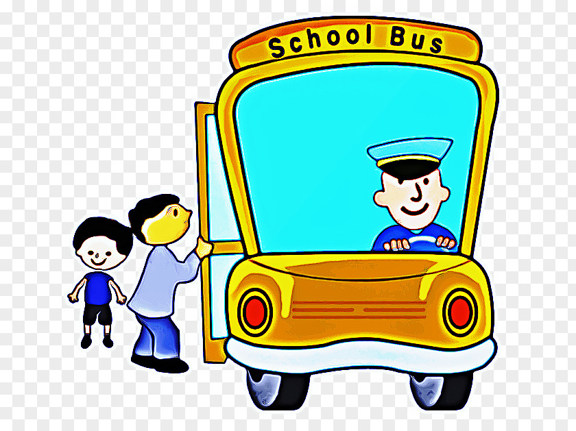 Truck Driver Passenger Cartoon School Bus PNG
