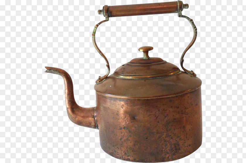 Kettle Teapot 1800s Copper PNG