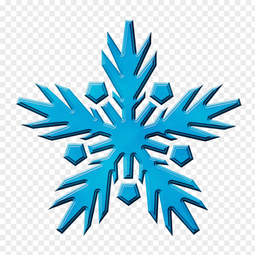 Symmetry Electric Blue Snowflake PNG