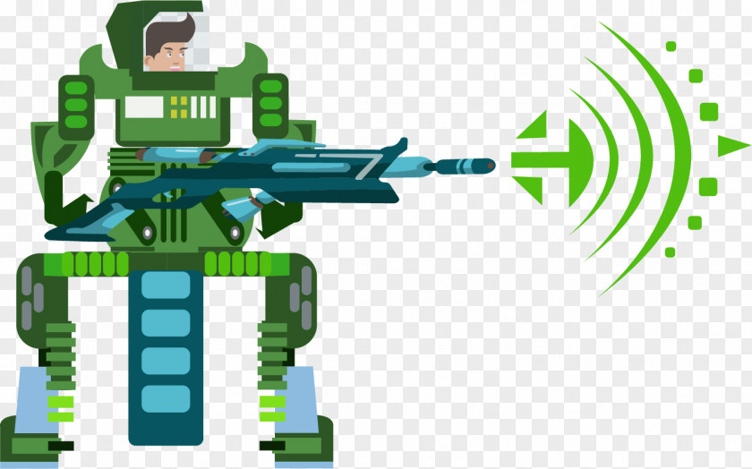 Vector Hand-painted Robot Warrior Science Fiction Adobe Illustrator PNG