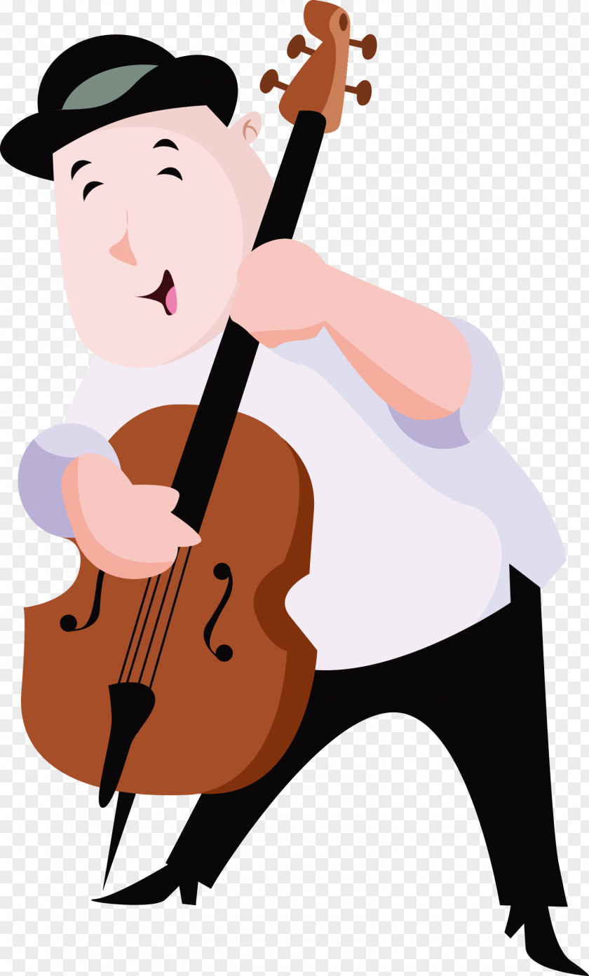 Viola Cartoon Boy Musical Instrument Cello Illustration PNG