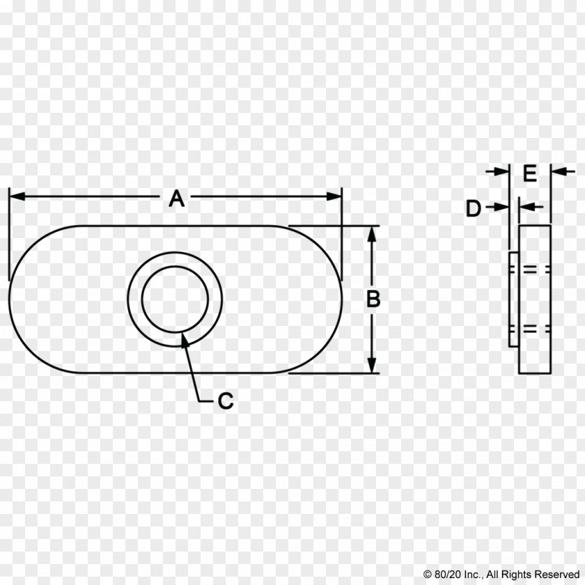 Dimensional Skarda Equipment Co Inc T-nut T-slot Nut 80/20 PNG